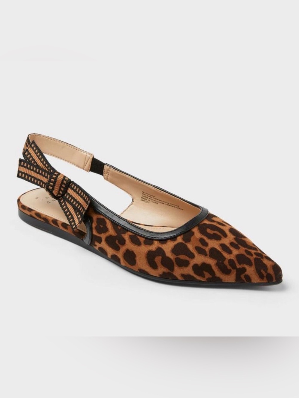 NWT Women's London Sling Back Flats - A New Day Sz 7 Casual Animal Print Leopard